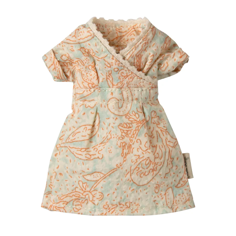 Maileg tøj til mor mus, mønstret kjole