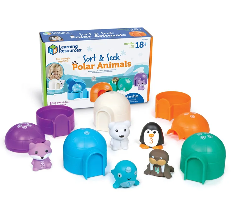 Sort & Seek, Lær om tal og farver - aktivitetssæt med polardyr