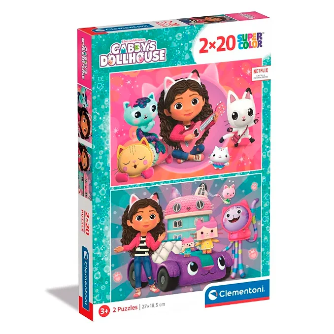 Gabby's Dollhouse puslespil, 2x20 brikker