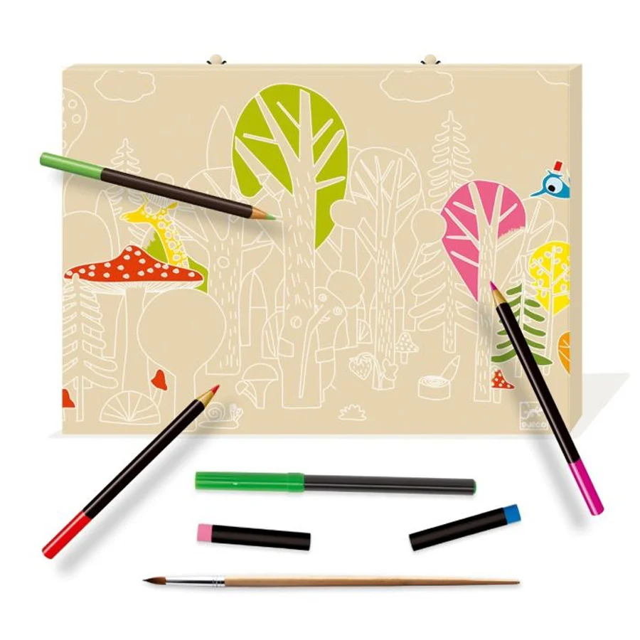 Djeco kuffert med farver