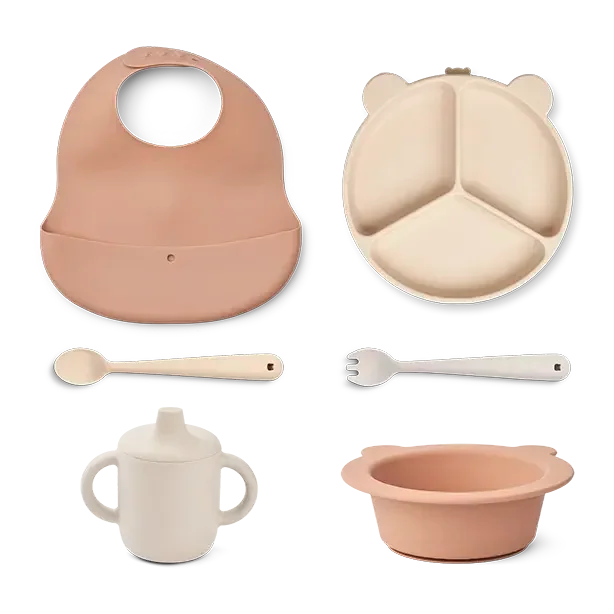 Liewood Stina Geschirr-Geschenkset, mr bear/tuscany rose multi mix