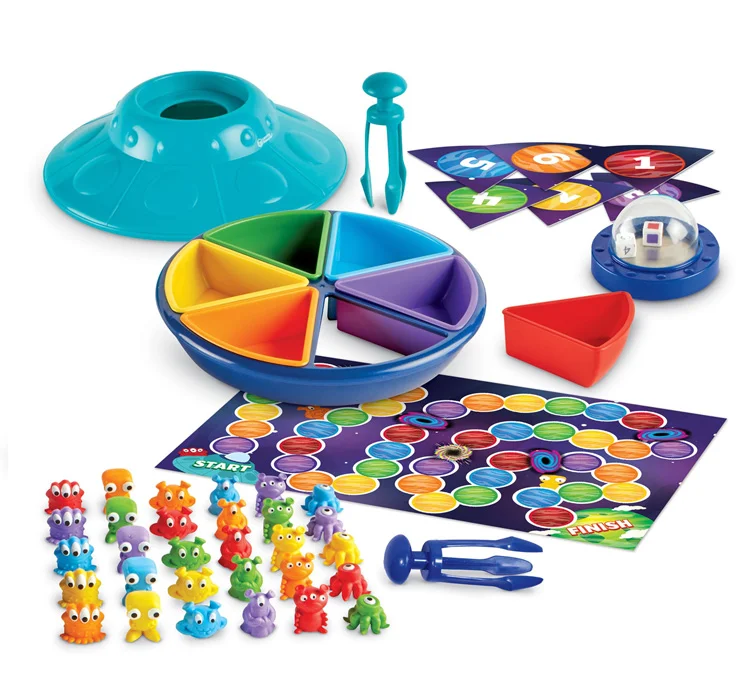 Sorteringssæt med rumvæsner, lær om farver