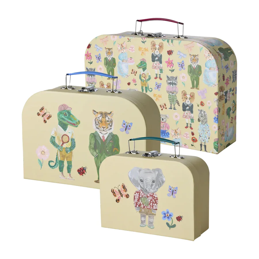 Rice Papkuffert 3-pak med Nathalie Lété Print, Creme