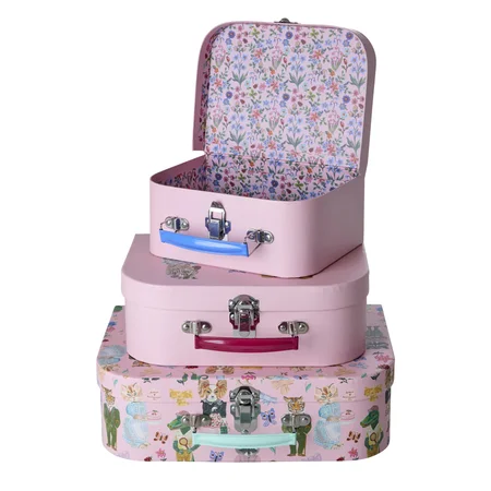 Rice Papkuffert 3-pak med Nathalie Lété Print, Pink