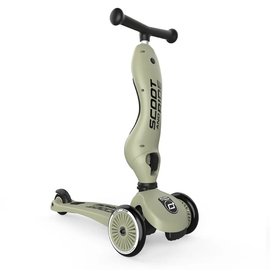 Scoot and Ride 2-i-1 Løbehjul, Highway Kick 1 - Olive