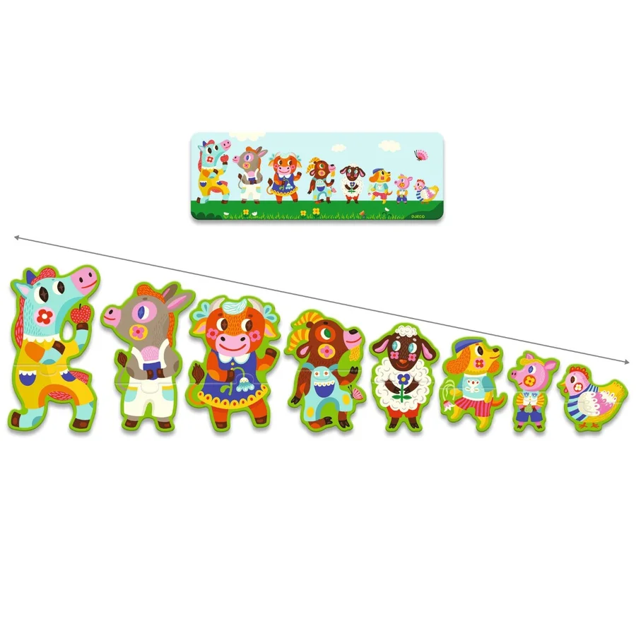 Djeco lærespil, stor og lille på bondegården