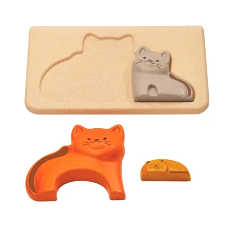 PlanToys puslespil i træ, katte