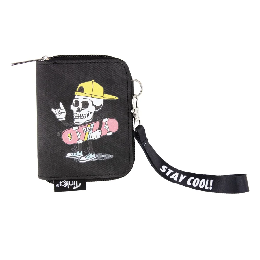 Tinka pung, skelet med skateboard