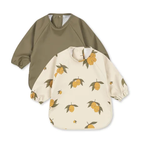 Konges Sløjd 2 pak hagesmæk med ærmer, sweet and sour/aloe