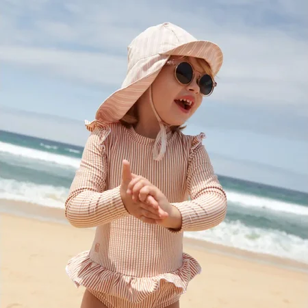 Liewood Cecilia solhat stripe, sorbet rose/creme de la creme