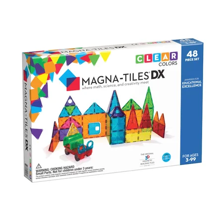 Magna-Tiles byggemagneter, clear - 48 dele