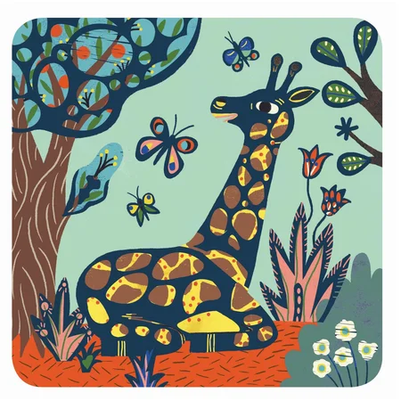 Djeco kreativ leg, Scratch kort for de små, Store dyr