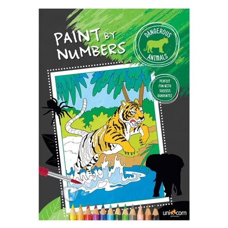 Malebog, farv efter numre - farlige dyr
