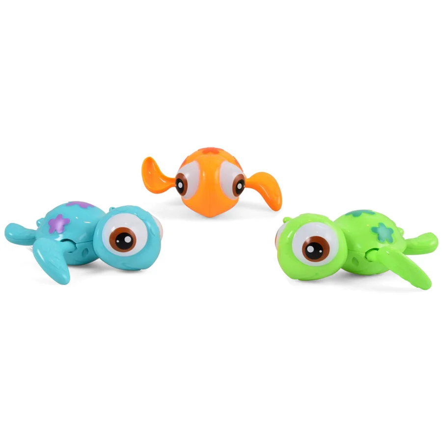 Stor Træk-Op Badedyr, Skildpadde asst.