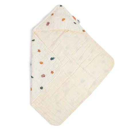 Done by Deer babyhåndklæde m.hætte, Sea friends Beige