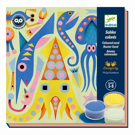 Djeco kreativ æske, farvet sand - Lysende hav