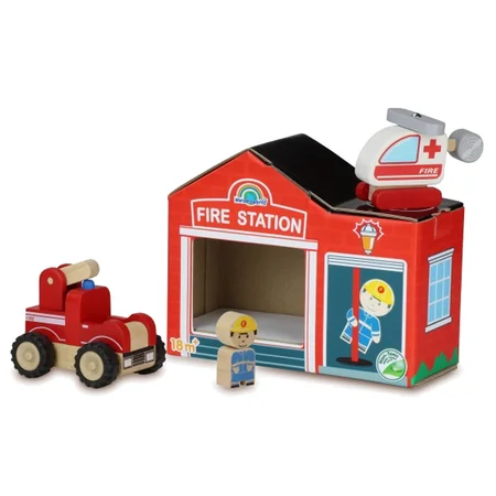 Wonderworld træbil legesæt, brandbil