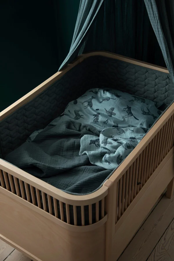 Sebra quiltet sengerand, midnight green