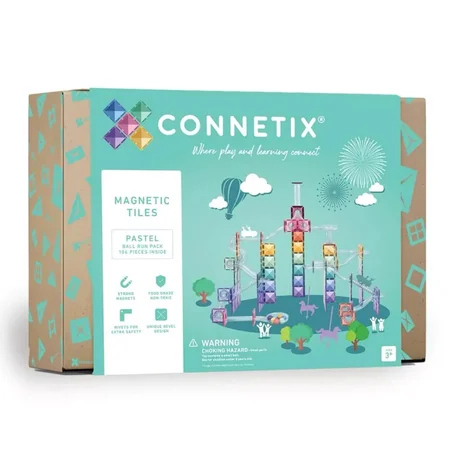 Connetix byggemagneter, Pastel kuglebane - 106 dele