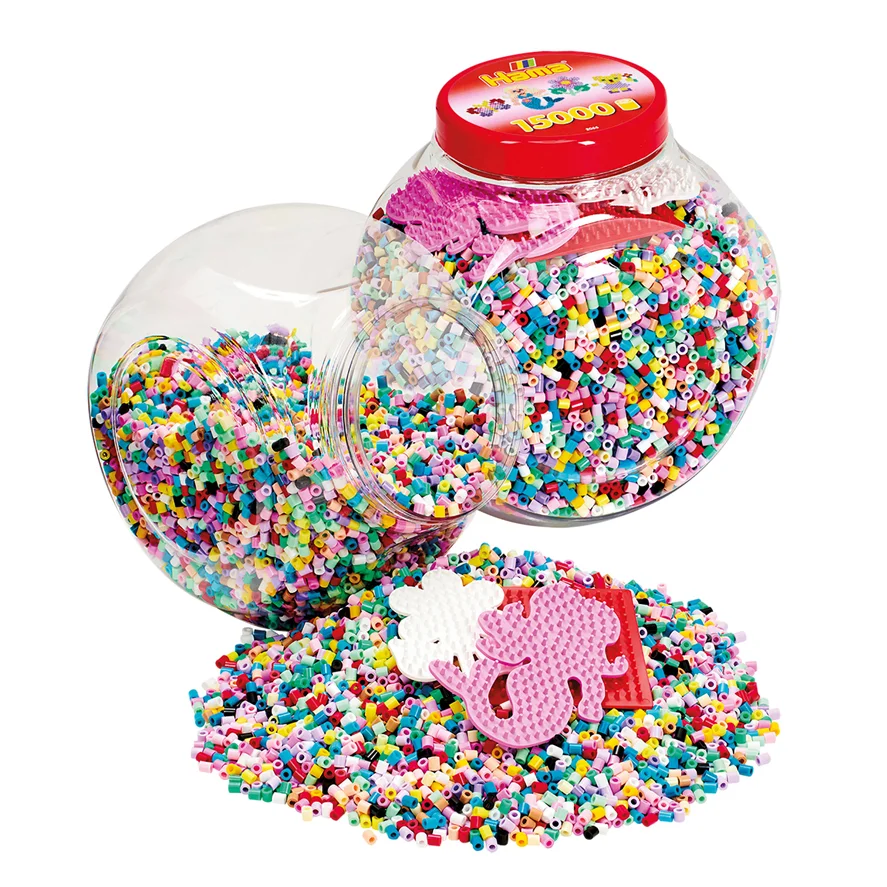 Hama midi perler i dåse inkl 3 plader, 15.000 - rød