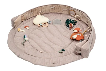 Sebra aktivitetstæppe m.legetøj, morning beige