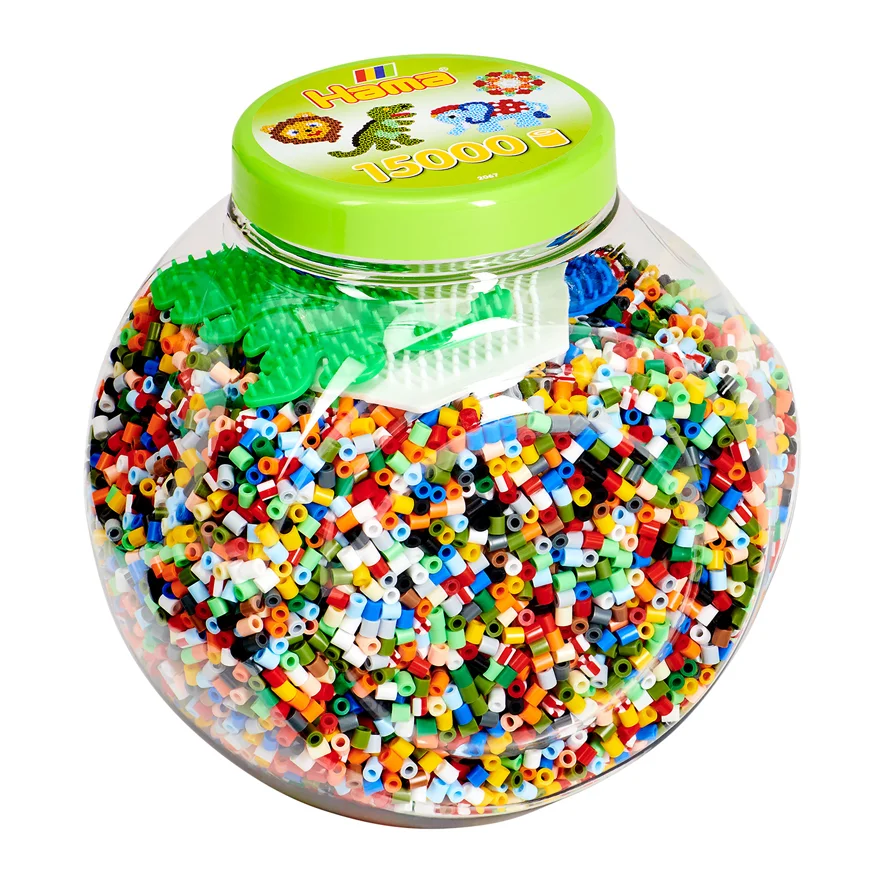 Hama midi perler i dåse inkl 3 plader, 15.000 - grøn
