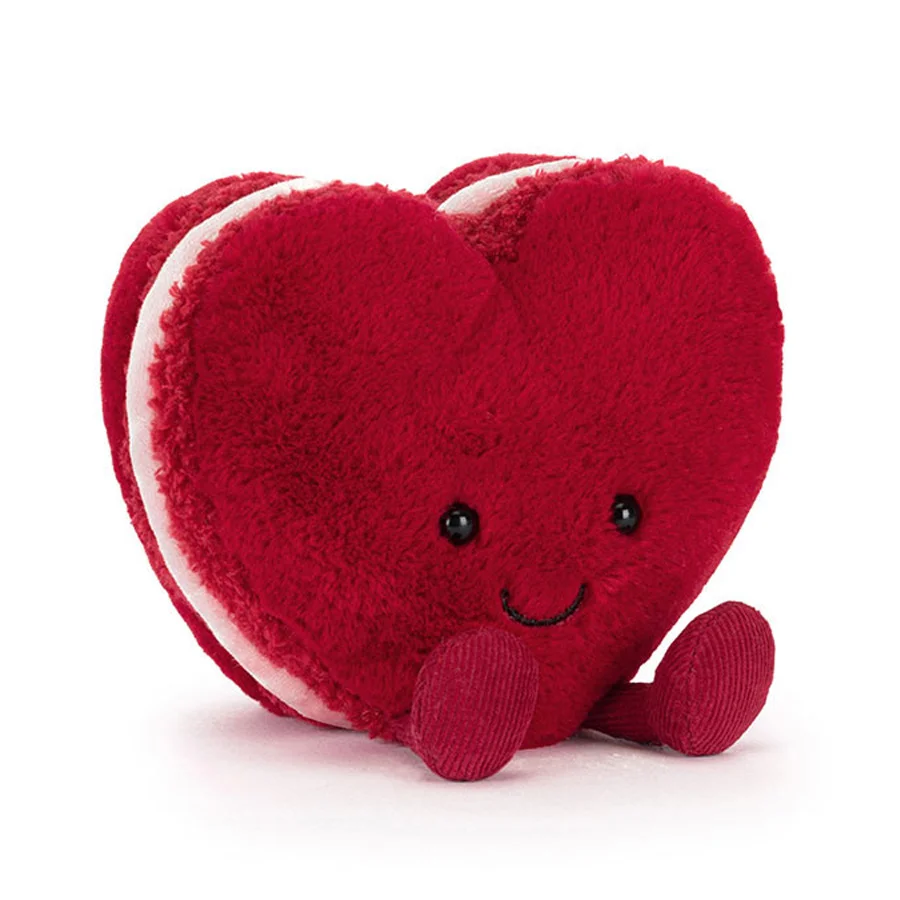 Jellycat Amuseables Arlette Hjerte Macaron, Rød