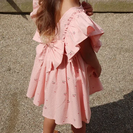 Konges Sløjd Evia Kjole med sløjfe, cherry coeur