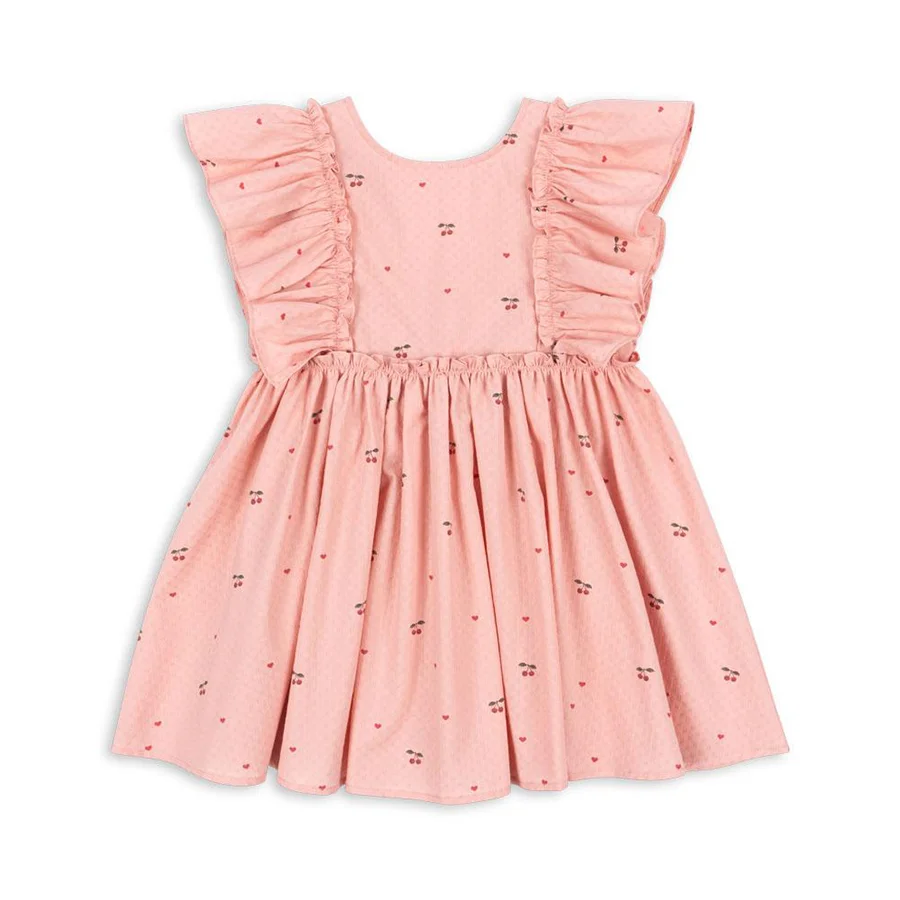 Konges Sløjd Evia Kjole med sløjfe, cherry coeur