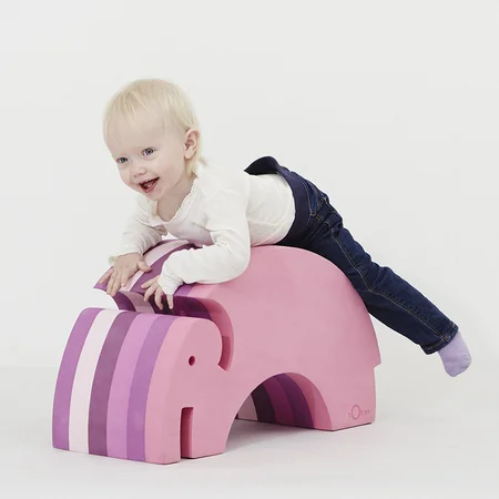 bObles elefant, marmor - lys rosa