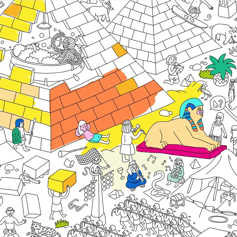 OMY plakat til farvelægning, Pyramiderne