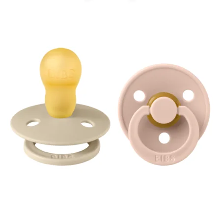 BIBS 2-pak rund sut, str 3 - vanilla/blush