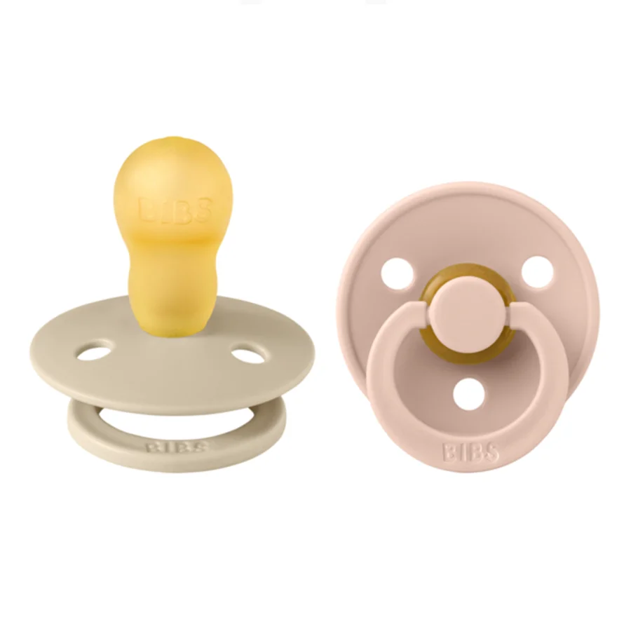 BIBS 2-pak rund sut, str 3 - vanilla/blush