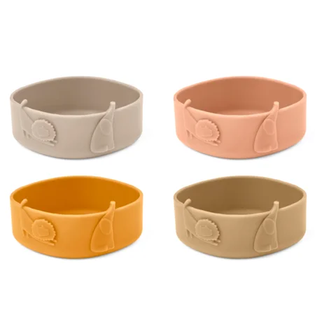 Liewood 4-pk skål, dyr - rose mix