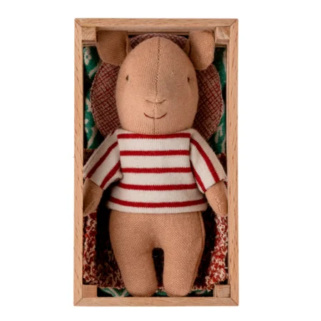 Maileg Gris i trækasse, Baby - Pige