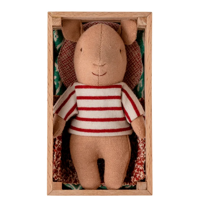 Maileg Gris i trækasse, Baby - Pige