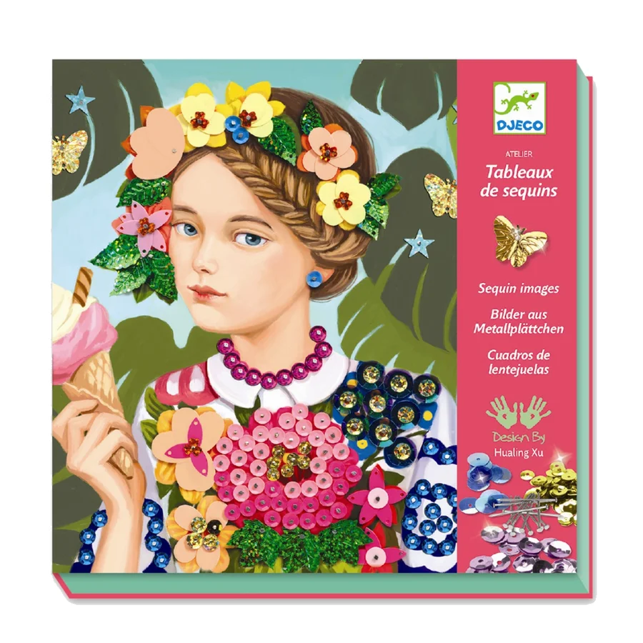 Djeco kreativ æske med pallietter, Merry og Smart