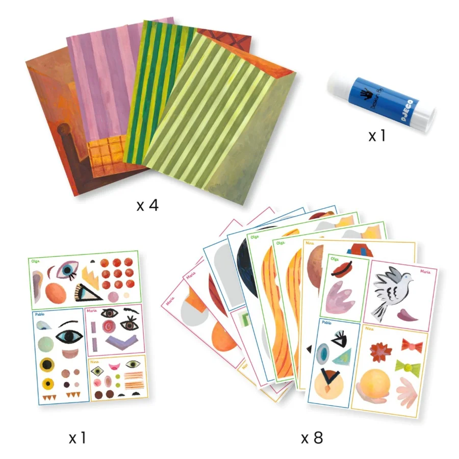 Djeco Inspired by, Collage Pablo Picasso Quadratische Köpfe