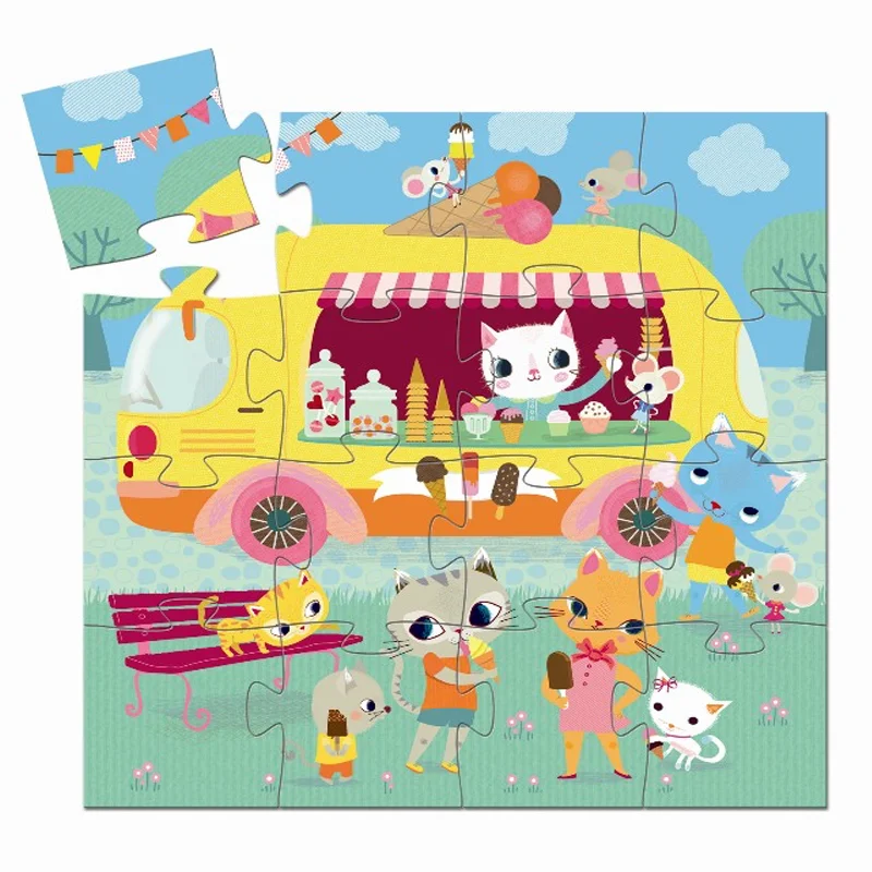 Djeco silhouet puslespil, isbil 16 brikker