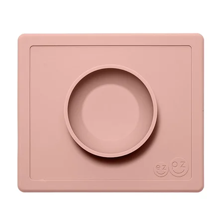 EZPZ happy bowl, skål og dækkeserviet i et - rosa