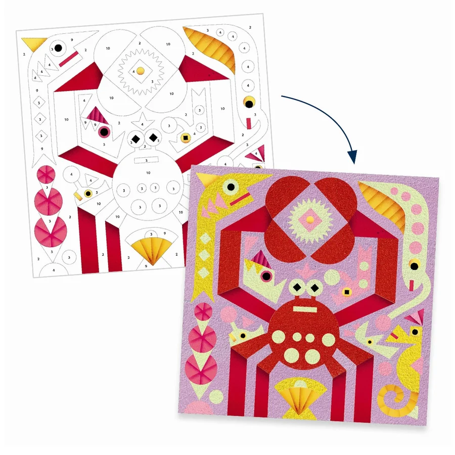 Djeco kreativ æske, farvet sand - Lysende hav