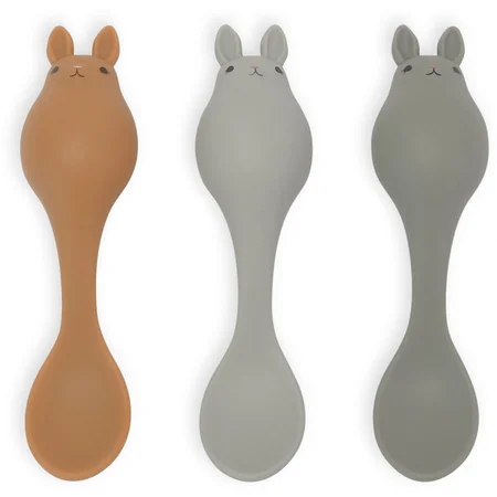 Konges Sløjd 3-pak babyskeer, Bunny - blue