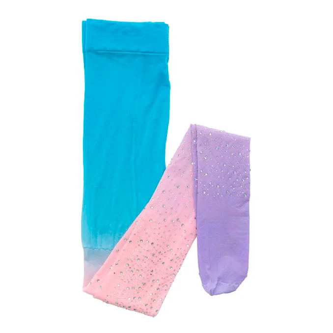 Great Pretenders Strømpebukser m rhinsten ombre, pink/blå 3-8 år