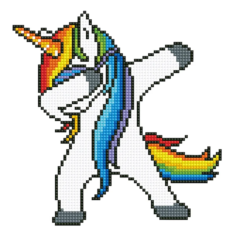 Diamond Dotz stor enhjørning på stof