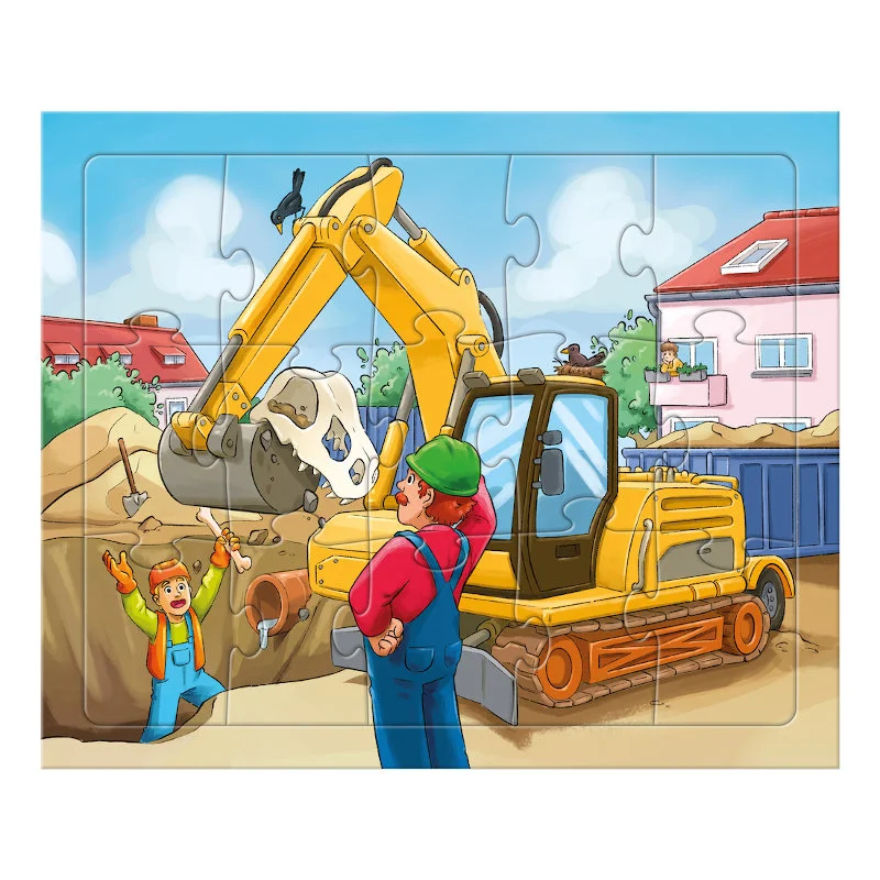 Haba 3 puslespil, entreprenørmaskiner