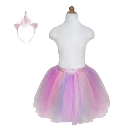 Great Pretenders udklædning, enhjørning skørt og hårbøjle - pink