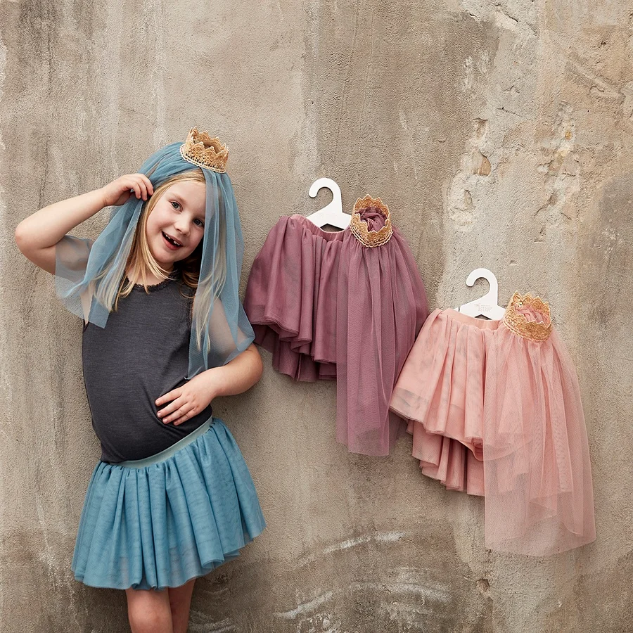 by Astrup udklædning, tylskørt og slør - dusty rose