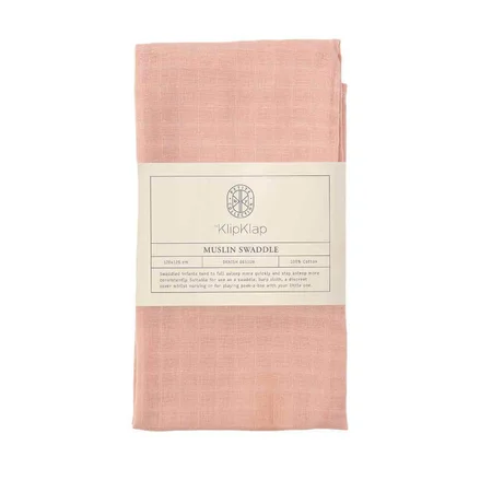 by KlipKlap muslin babysvøb 120 x 120 cm, Dusty Rose