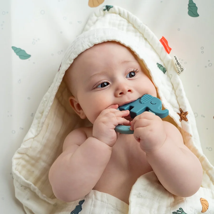 Done by Deer babyhåndklæde m.hætte, Sea friends Beige