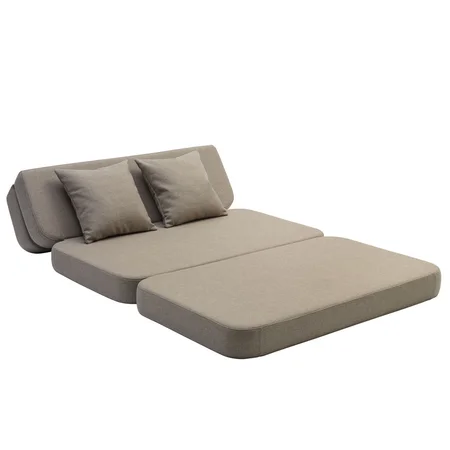 by KlipKlap 3-fold sofa, 120 cm sand med sand knapper